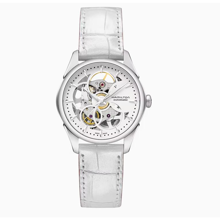 Hamilton Jazzmaster Open Heart White Dial Leather Women`s Watch H32215890