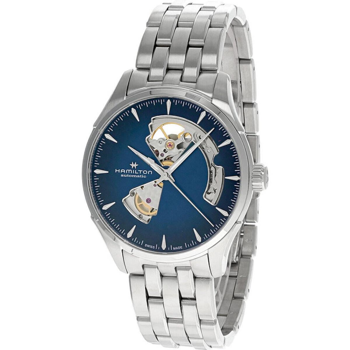 Hamilton Jazzmaster Open Heart 40MM Auto SS Blue Dial Men`s Watch H32675140