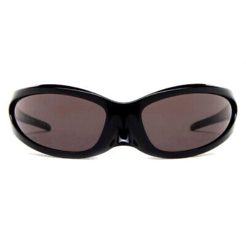 Balenciaga BB0251S Sunglasses Unisex Black Gray Wrap 80mm