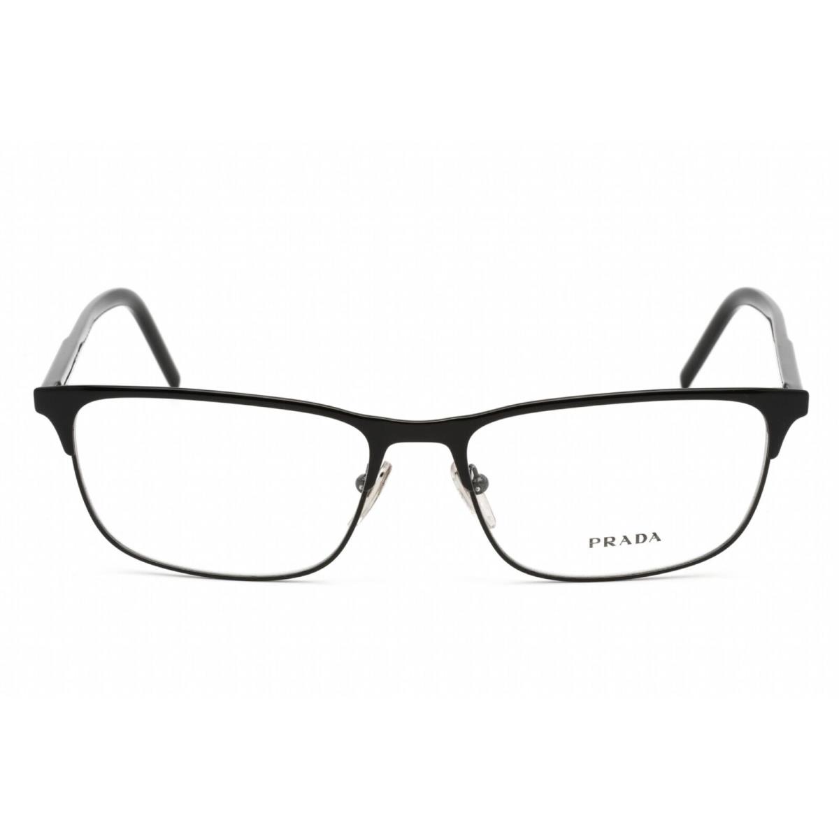 Prada Men`s Eyeglasses Black Rectangular Metal Full-rim Frame 0PR 66YV 1AB1O1