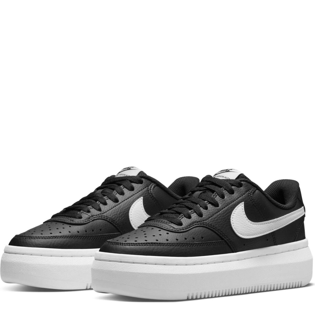 Wmns Nike Court Vision Alta `black White` Fashion Shoes dm0113 002