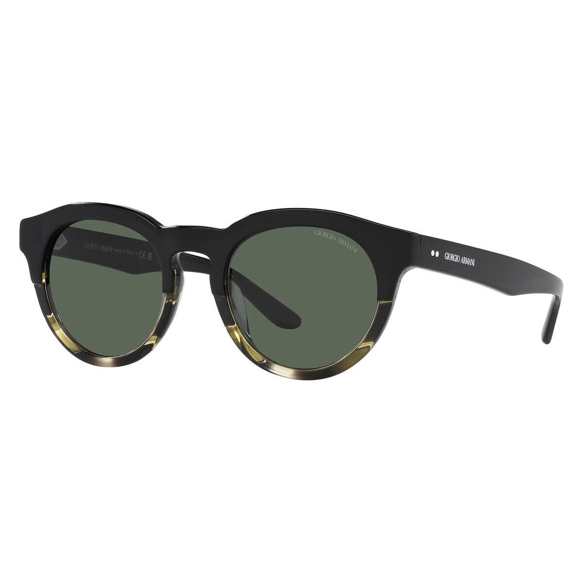Giorgio Armani AR8189U Sunglasses Black/striped Green Dark Green 51mm