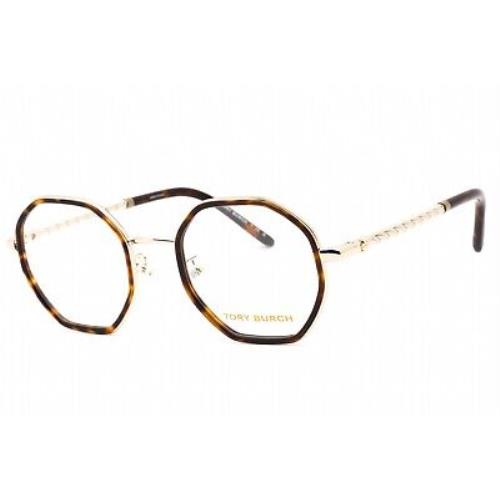 Tory Burch 0TY1075 3337 Eyeglasses Dark Tortoise Pale Gold Frame 49mm - Frame: Tortoise Gold
