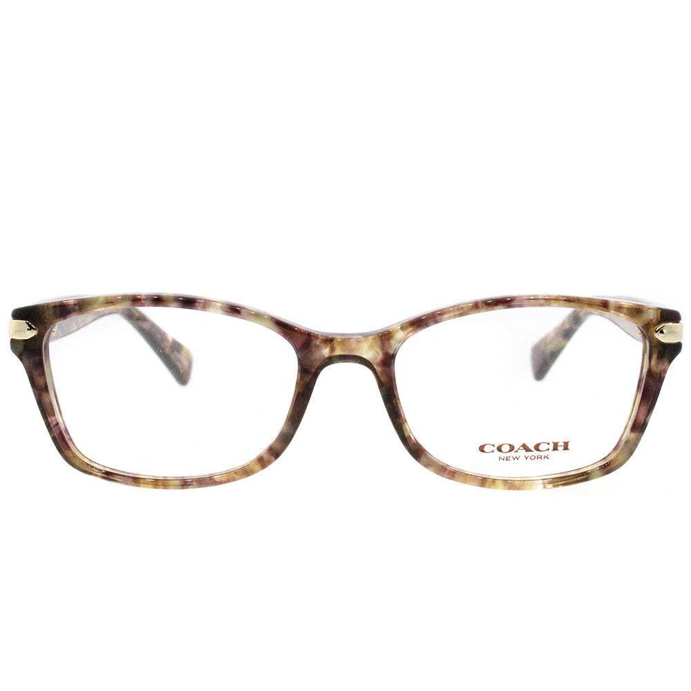 Coach HC 6065 5287 Confetti Light Brown Plastic Rectangle Eyeglasses 51mm