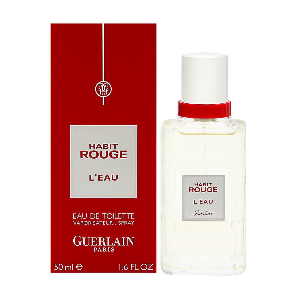 Habit Rouge L`eau by Guerlain For Men 1.6 oz Edt Spray