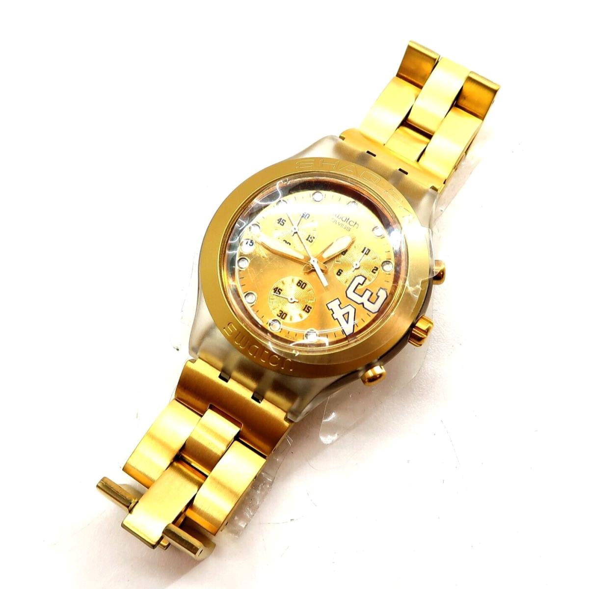 Swatch Watch Shaq 34 Gold SVCK4008G Swarovski Stones. Limited Shaquille O Neal