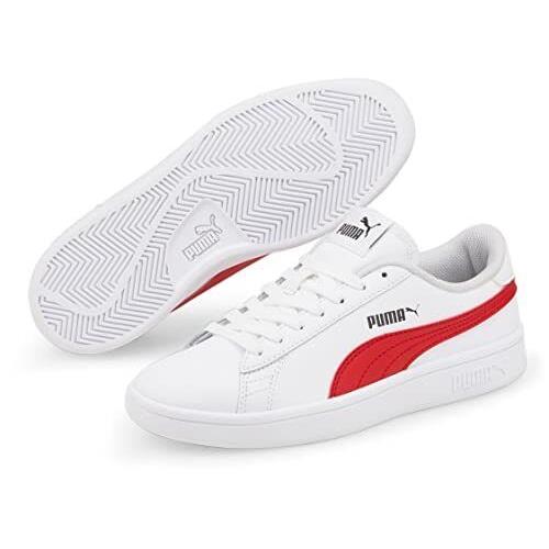Puma Kids Smash V2 L Shoes Size: 4 M US Big Kid Color: Puma White/high Risk Red