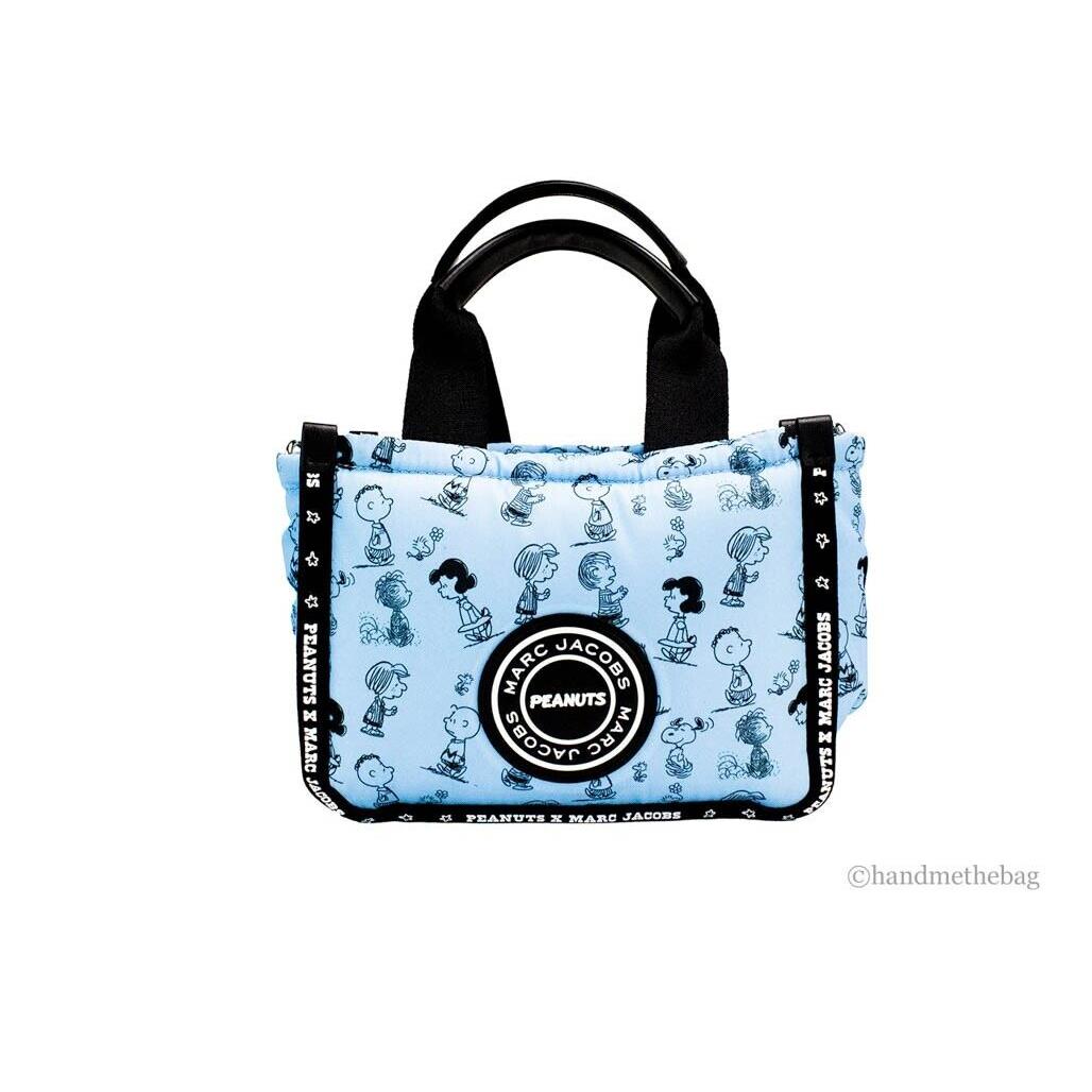 Marc Jacobs X Peanuts Air Blue Mini Puffy Nylon Tote Crossbody Bag Handbag Purse