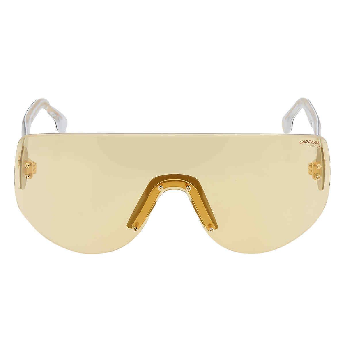 Carrera Yellow Gold Mirror Shield Unisex Sunglasses Flaglab 12 04CW/ET 99 - Frame: Black, Lens: Gold