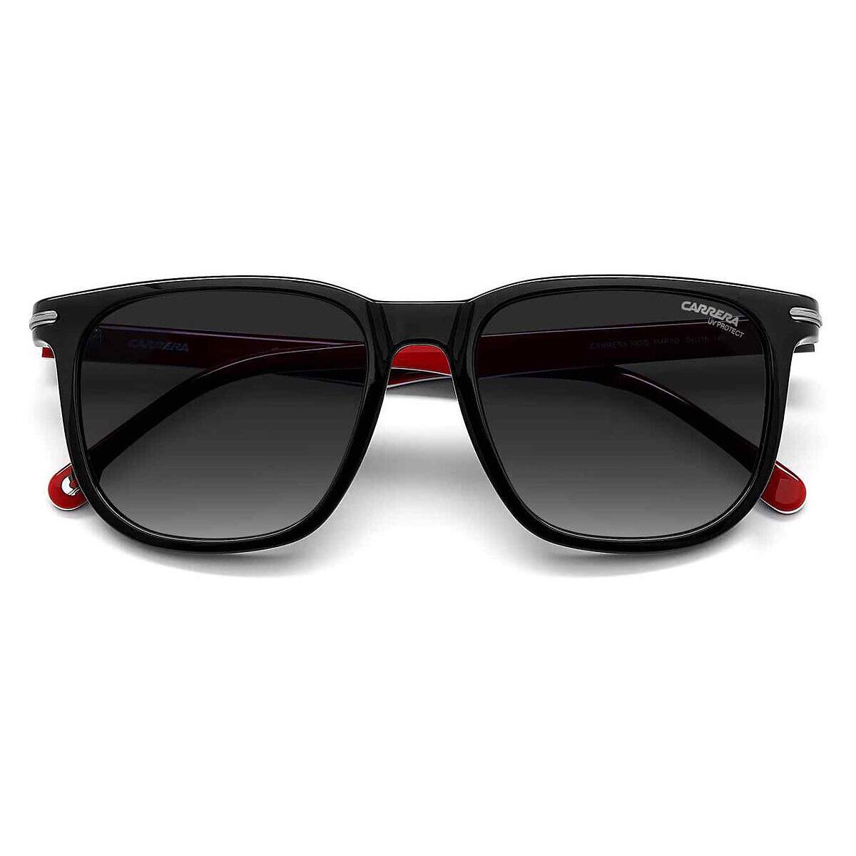 Carrera 300/S Sunglasses Striped Black Gray Shaded 54mm
