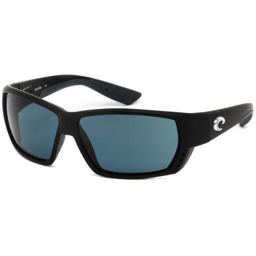 Costa Del Mar Men`s Sunglasses Hopnic Full Rim Matte Black Tuna Alley TA 11 Ogp - Matte Black Frame, Grey Polarized Lens