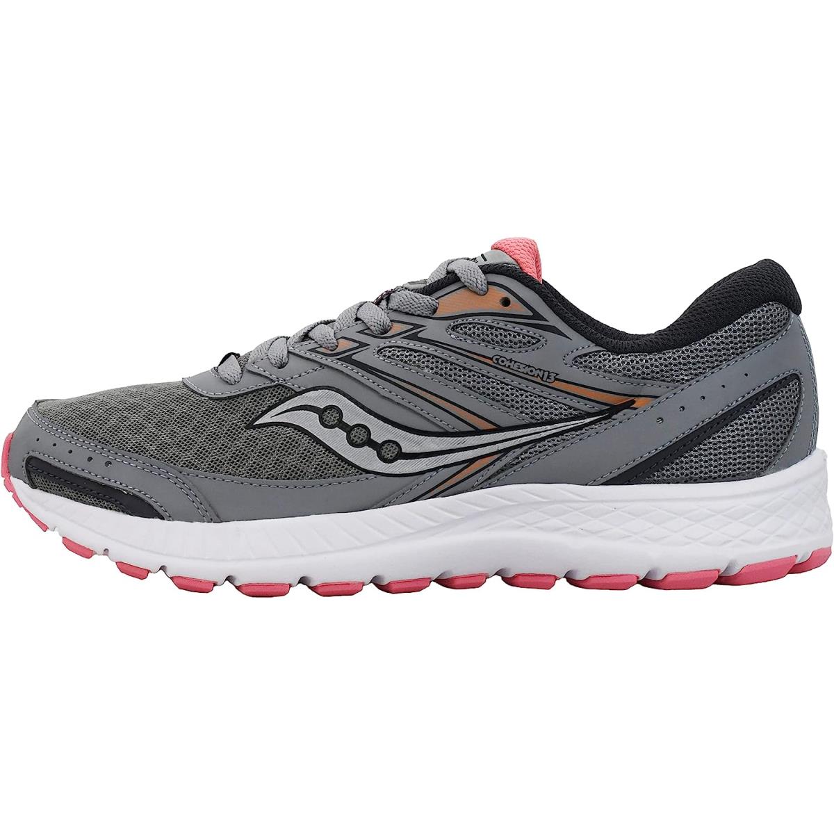 Saucony Women`s Cohesion 13 Running Shoe Grey/Pink