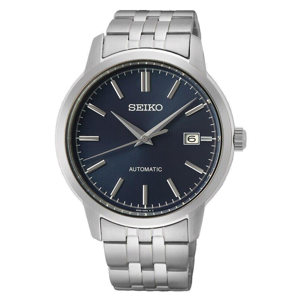 Seiko Men Essentials Automatic Blue Sunray Dial Steel Bracelet Watch SRPH87