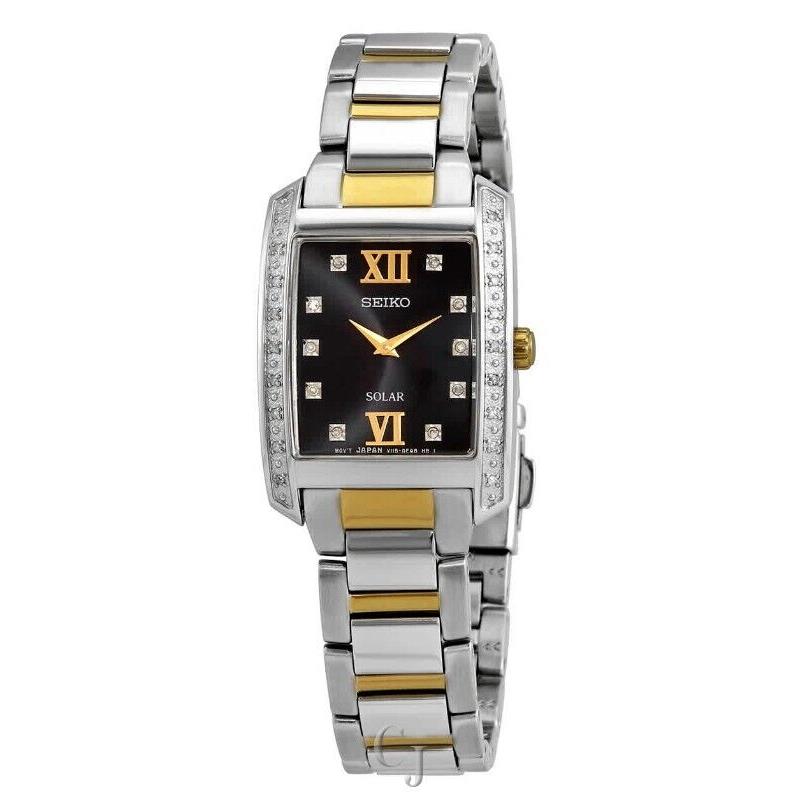 Seiko Diamond Collection Solar Black Dial Women S Watch SUP405