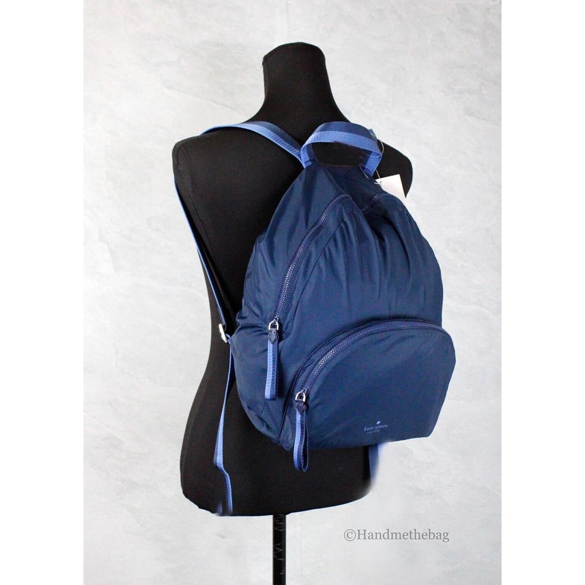 Kate Spade Arya Medium Nylon Nightcap Blue Packable Backpack Bookbag Bag