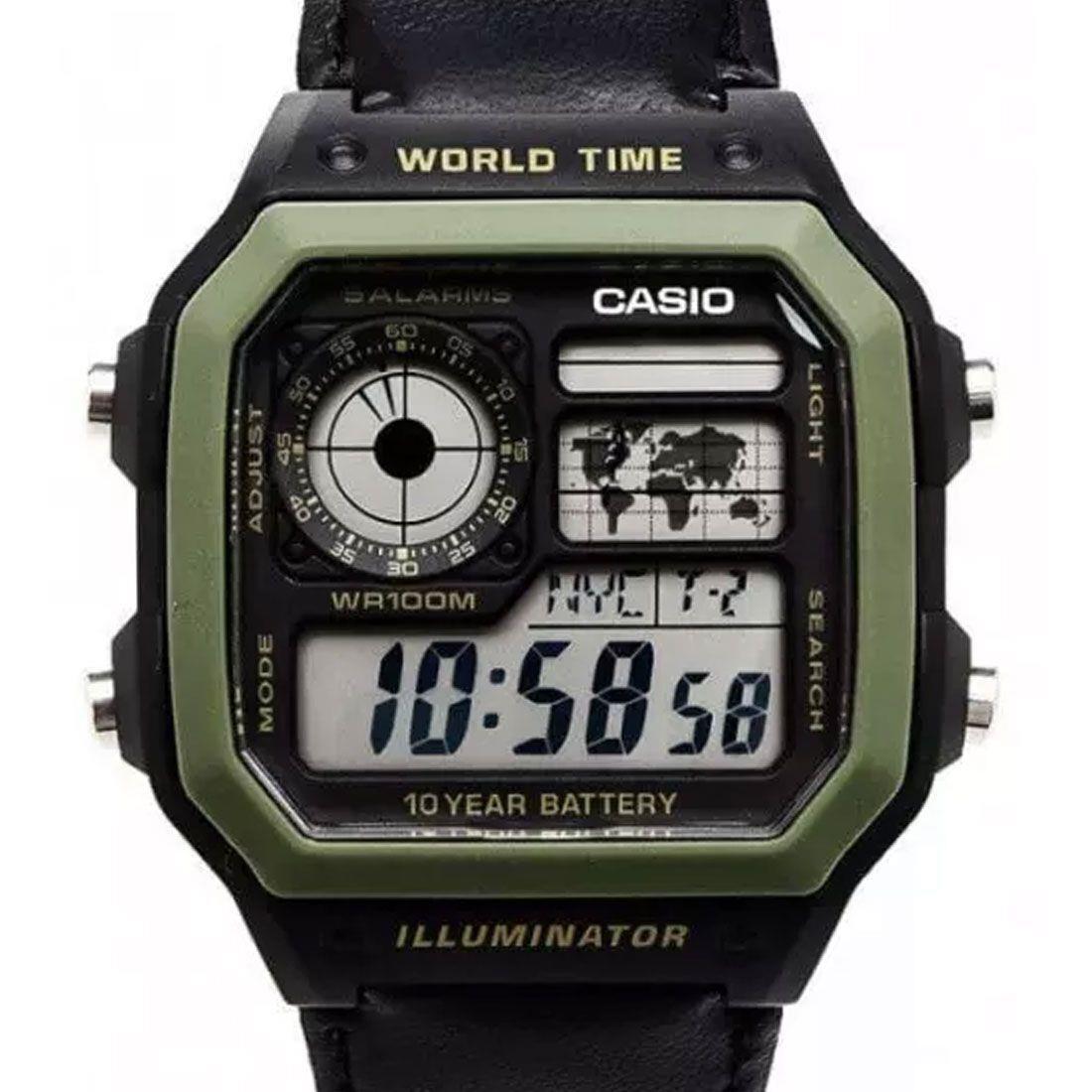 Casio AE1200WHB-1B Men`s Illuminator World Time Digital Watch