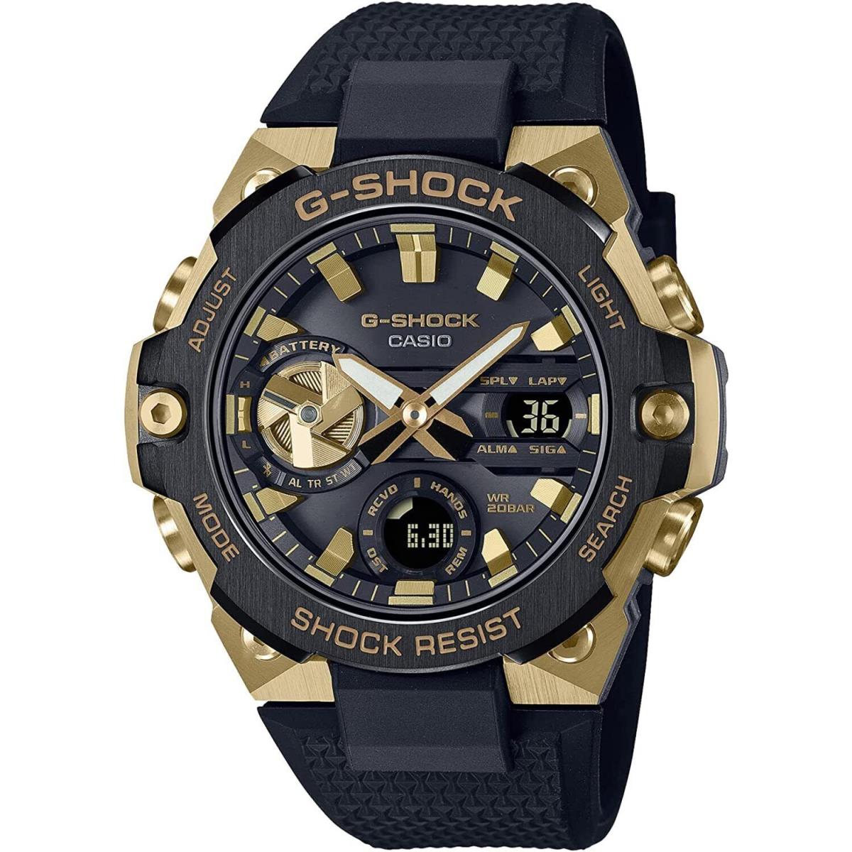 Casio G-shock GSTB400GB-1A9 G-steel Black and Gold Resin Case Black Band
