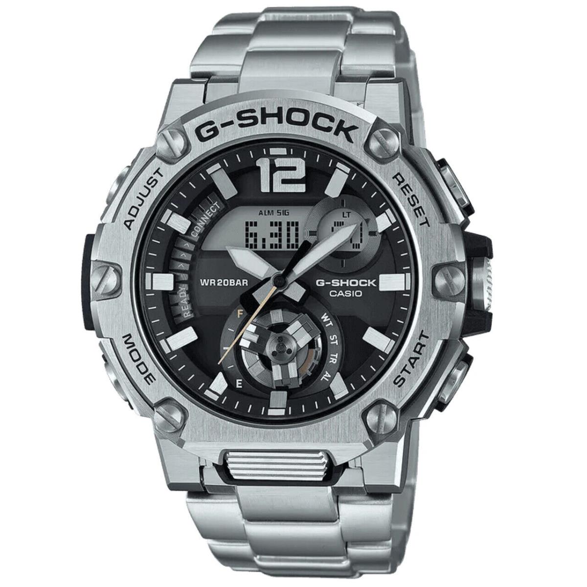Casio G-shock GSTB300SD-1A 50mm. Bluetooth Solar Dial Stainless Steel Carbon