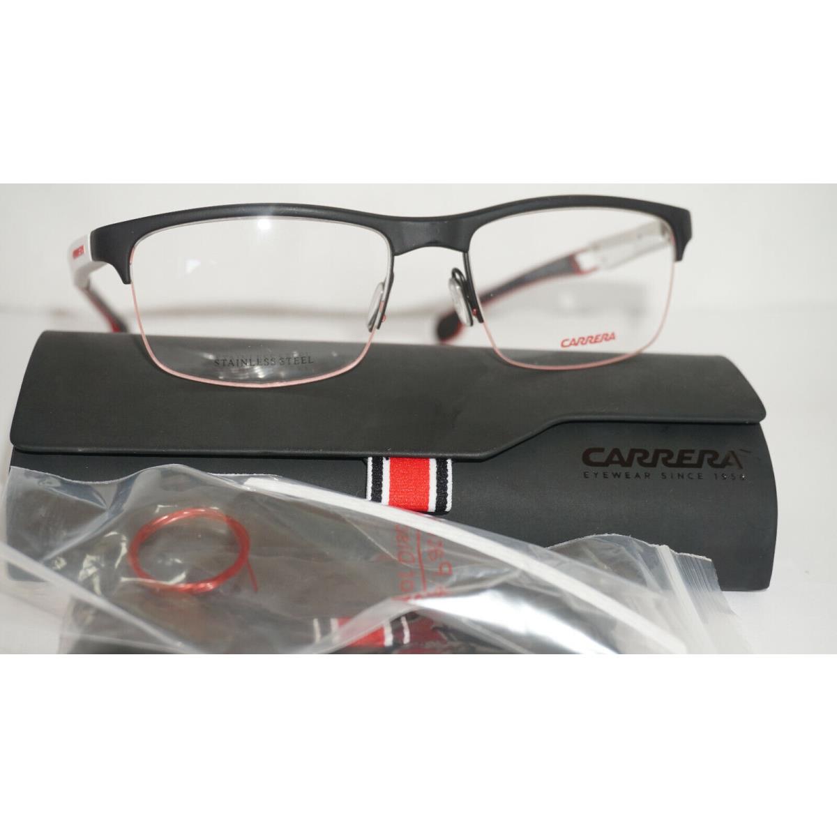 Carrera Eyeglasses Matte Black White Half Rim 4404/V 4NL 56 17 140