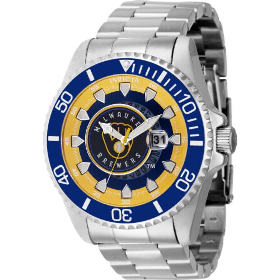 Invicta Mlb Milwaukee Brewers Quartz Men`s Watch 43469