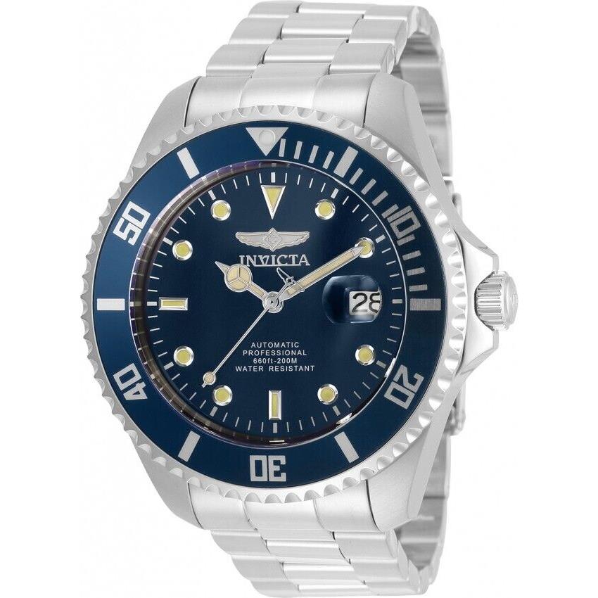 Invicta Men`s Pro Diver Navy Blue Dial Automatic 3 Hands Steel Watch 35721