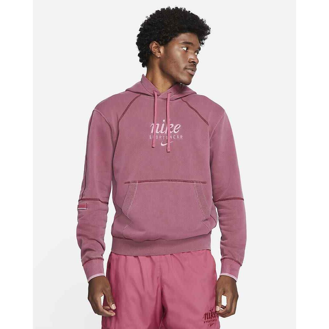 Nike Sportswear Club Men`s French Terry Pullover Hoodie Sweet Beet Size: Sm