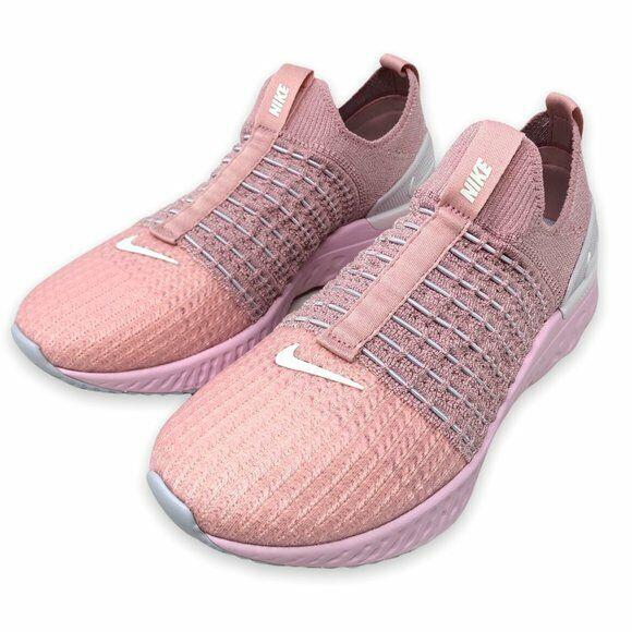 Women Nike React Phantom Run FK 2 Size 9 Running Shoes Pink White DH0130 600