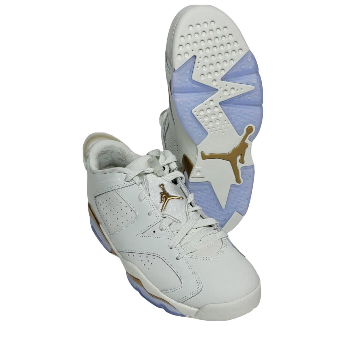 Nike Shoes Men`s Size 9.5 Spruce Aura Metallic Gold Air Jordan 6 Retro Low Top - White