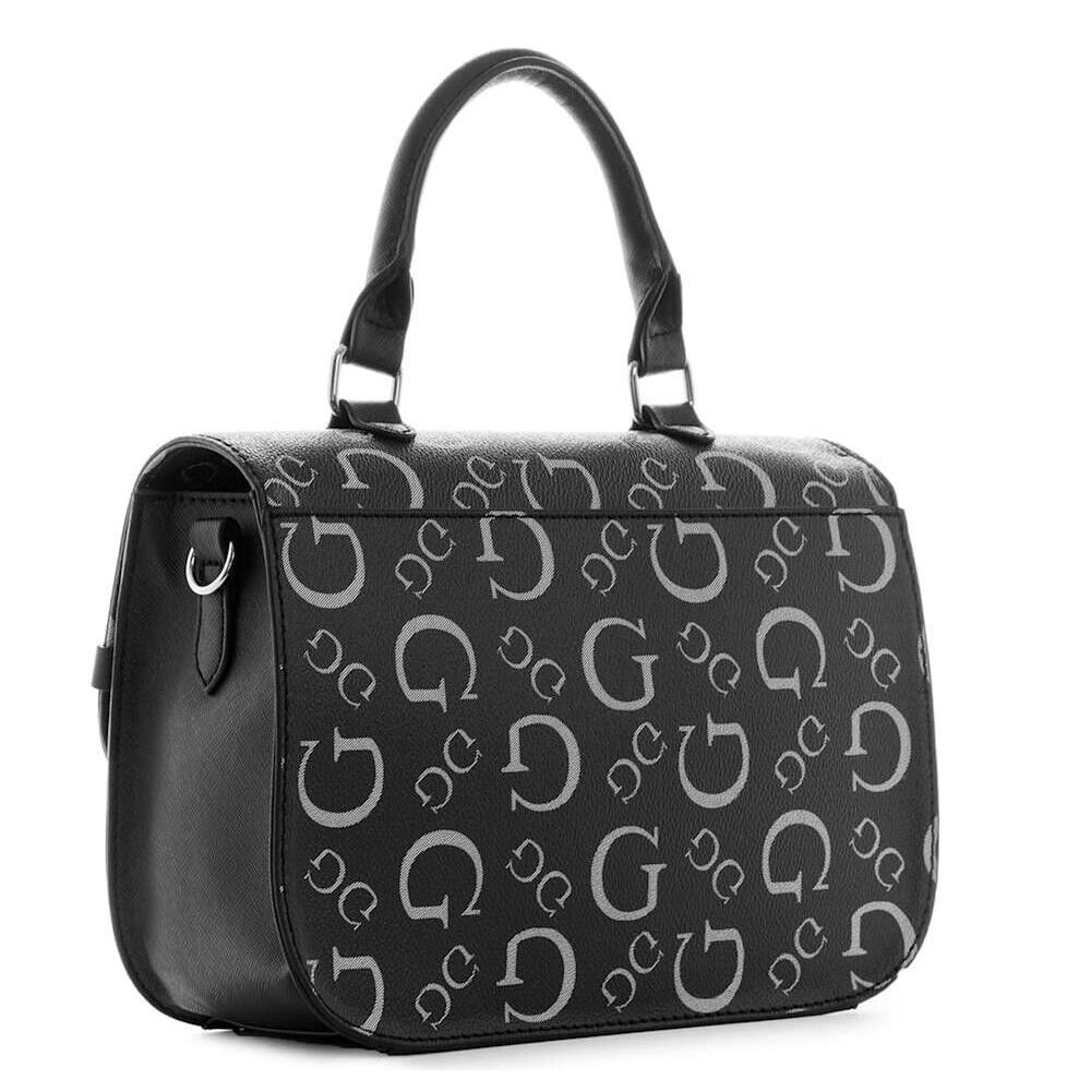 Guess Women`s Keston Logo Crossbody Bag Handbag Purse - Black / Gray