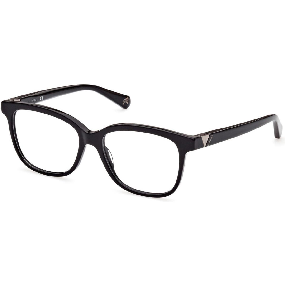 Guess GU5220 001 Shiny Black Plastic Optical Eyeglasses Frame 53-15-140 GU 5220