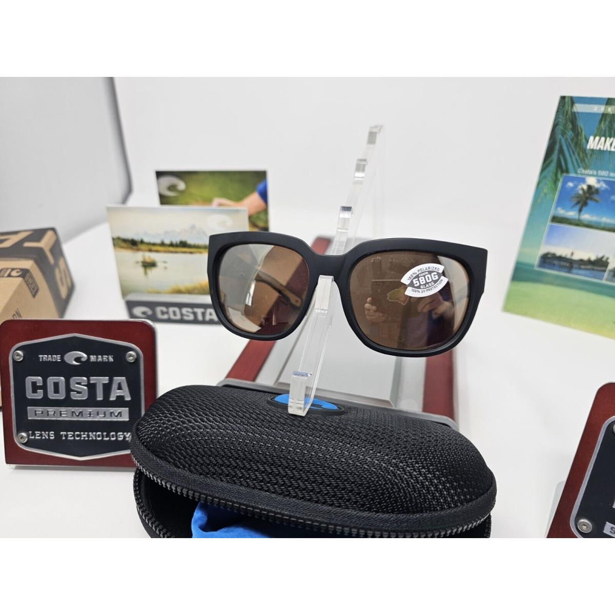 Costa Women`s Waterwoman II 580G Silver Glass Lens Black Frame