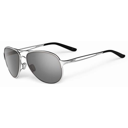 Oakley Caveat Grey Lens Polished Chrome Sunglasses OO4054-02 60 - Frame: Gray, Lens: Gray