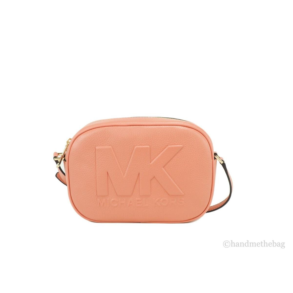 Michael Kors Jet Set Travel Medium Sherbert Leather Oval Camera Crossbody Bag