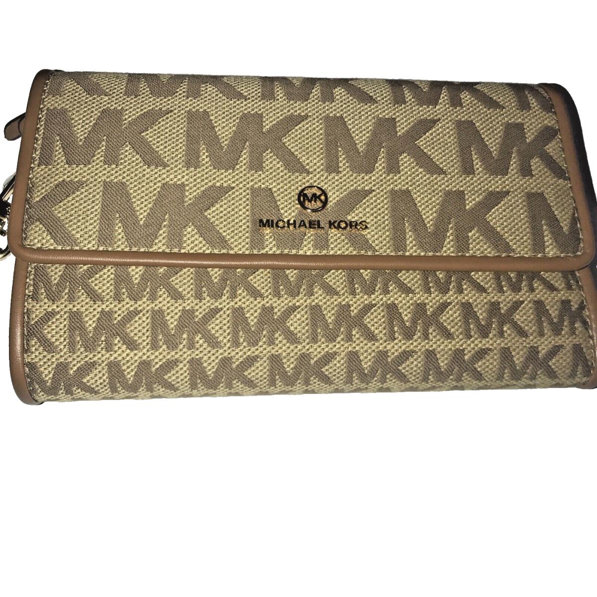 Michael Kors Jet Set Charm Large Flap Wristlet In Jacquard