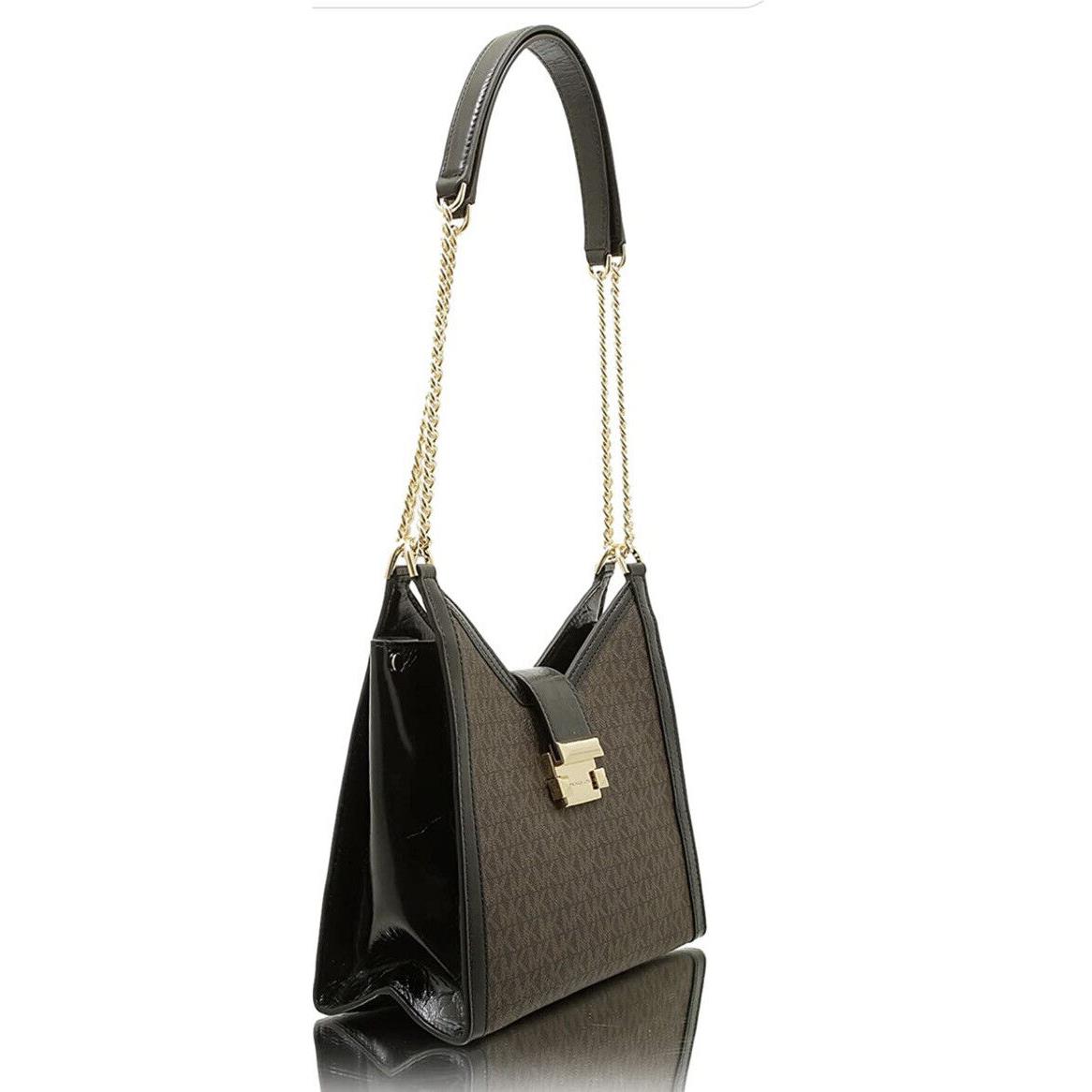 Michael michael kors whitney polished leather chain hot sale shoulder tote