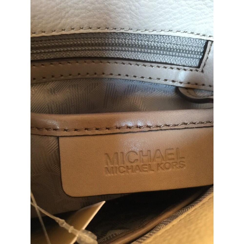 Michael Kors Elyse Saddle Crossbody Messenger Cement Leather