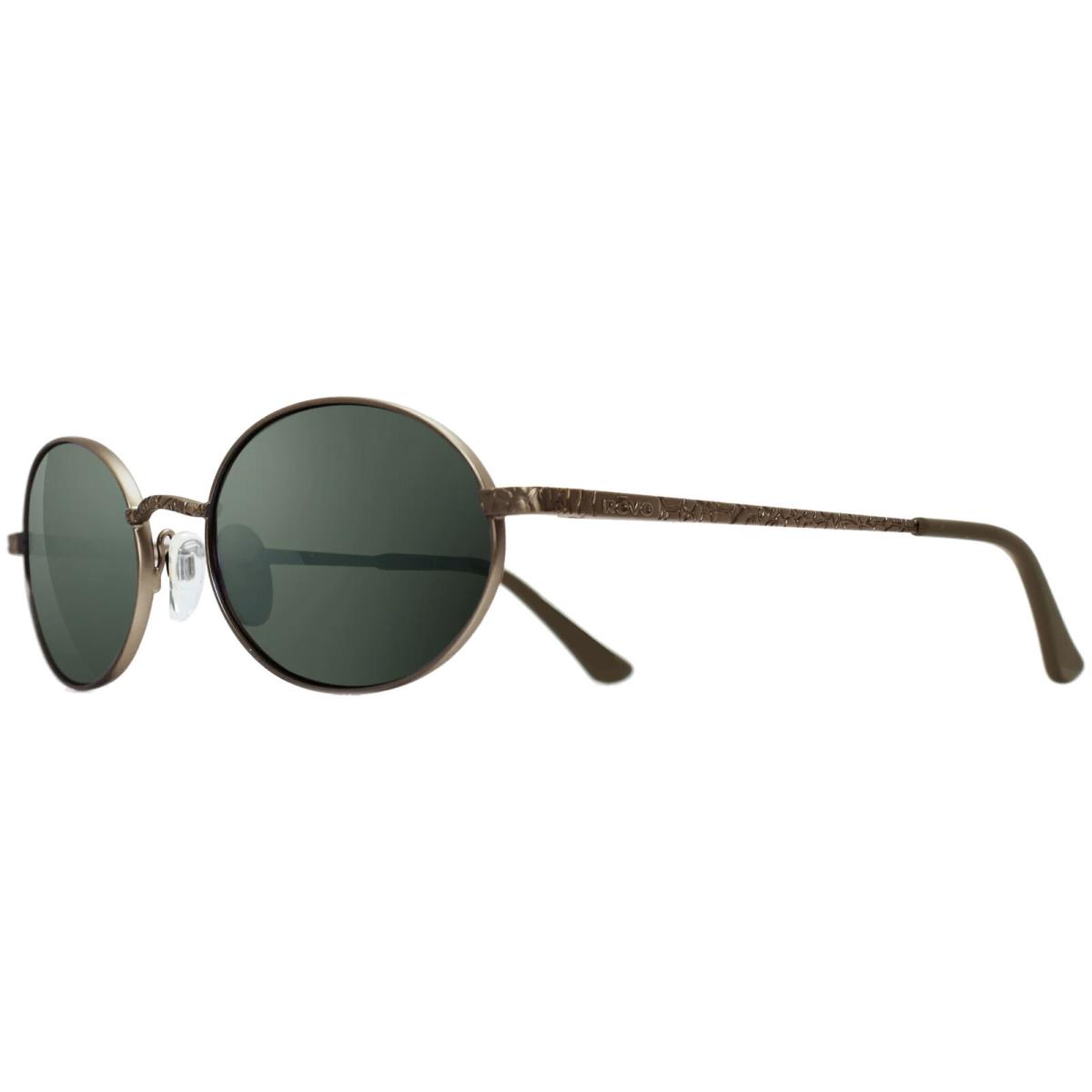 Revo Python Polarized Antique Bronze Oval Sunglasses - RE114702SG50- Japan - Frame: Antique Bronze, Lens: Smoky Green