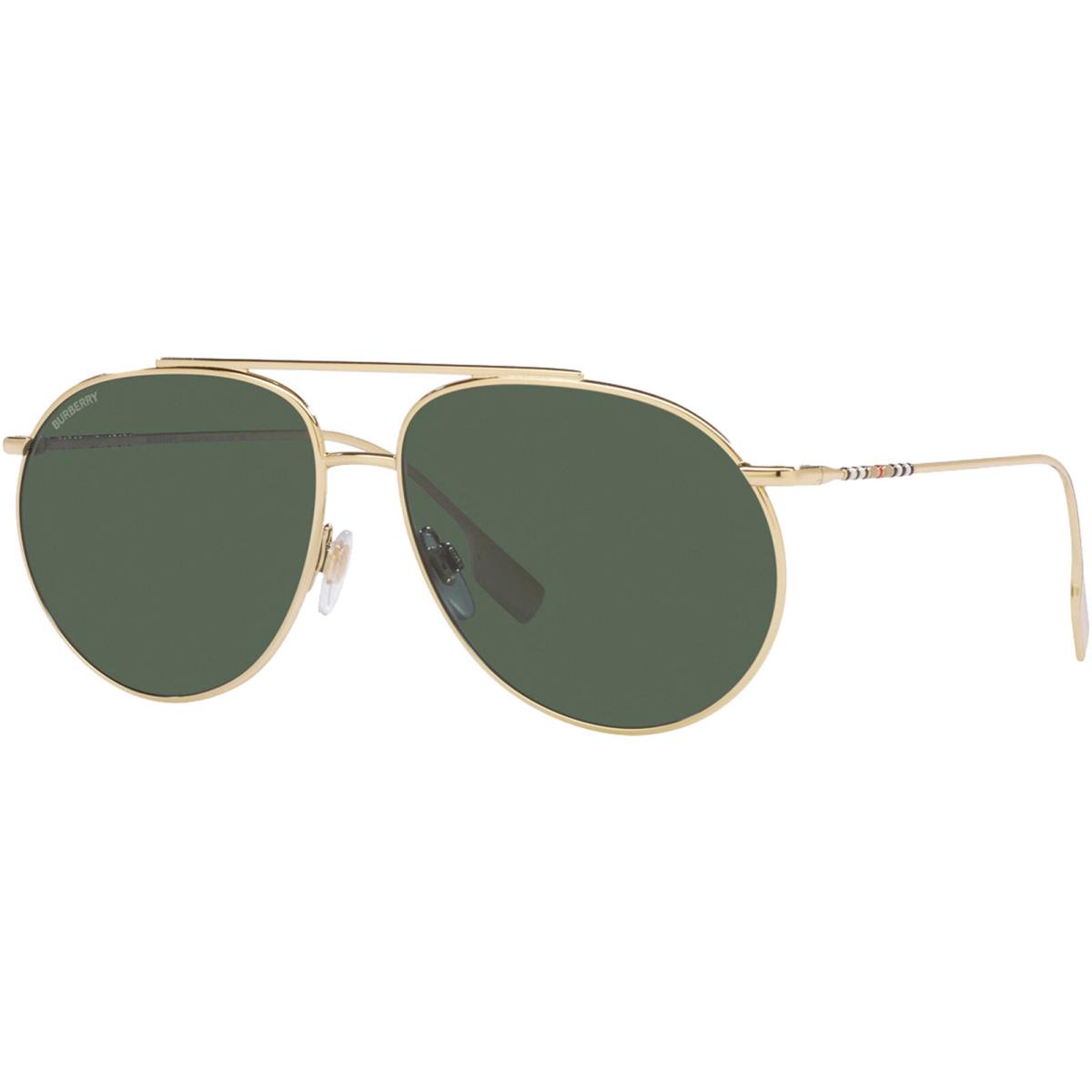 Burberry Alice Women`s Light Gold-tone Aviator Sunglasses - BE3138 - Italy Light Gold-Tone/Dark Green (110971-61)