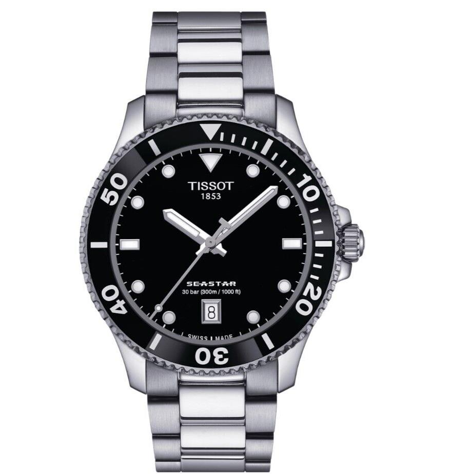 Tissot Seastar 1000 Black Dial Stainless Steel Men`s Watch T1204101105100