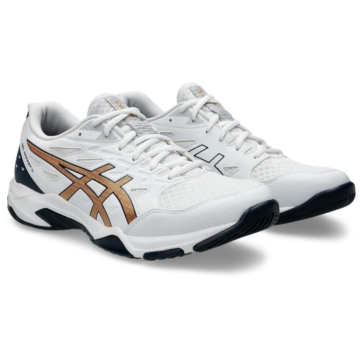 Man`s Sneakers Athletic Shoes Asics Gel-rocket 11 White/Pure Gold