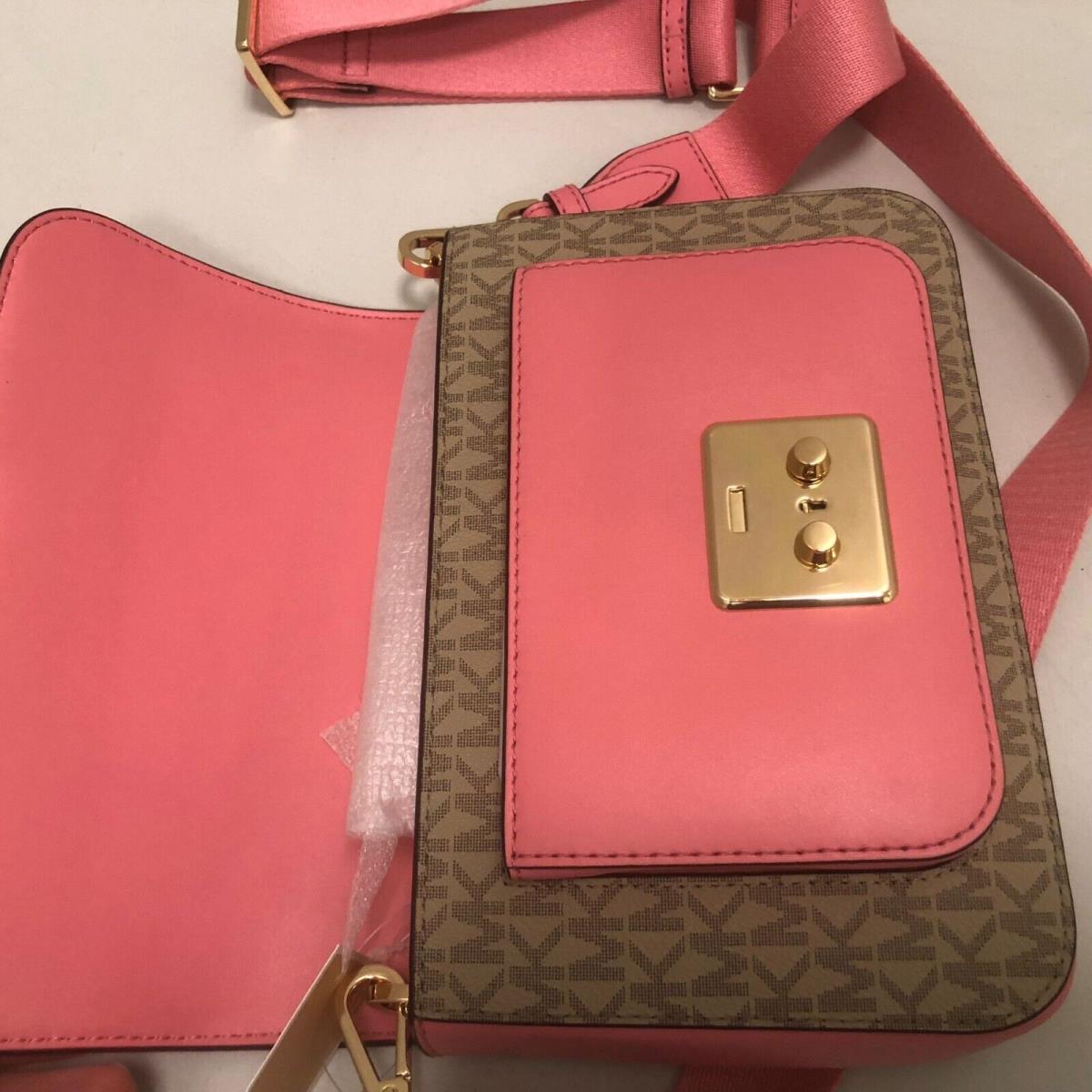 Michael Kors Sloan Rose Pink Editor Leather Shoulder Bag