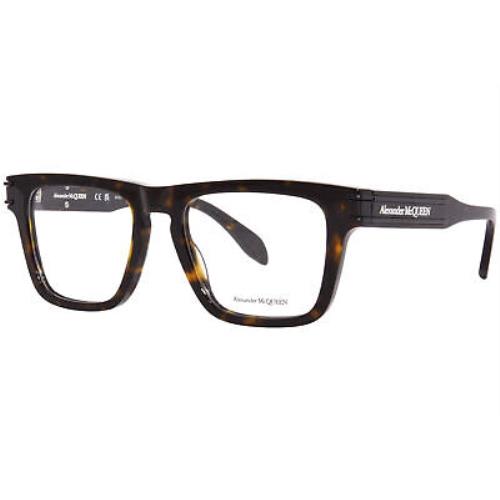 Alexander Mcqueen AM0400O 002 Eyeglasses Frame Men`s Havana Full Rim 52mm