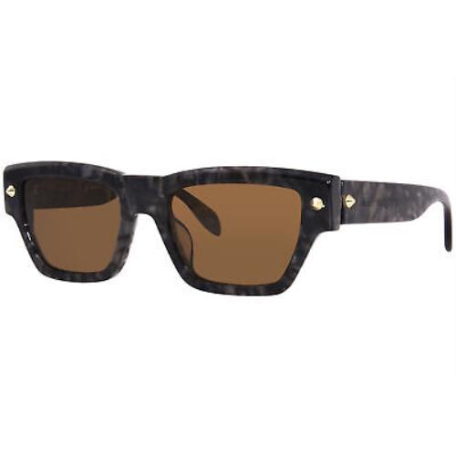 Alexander Mcqueen AM0409S 004 Sunglasses Men`s Havana/brown Square Shape 53mm