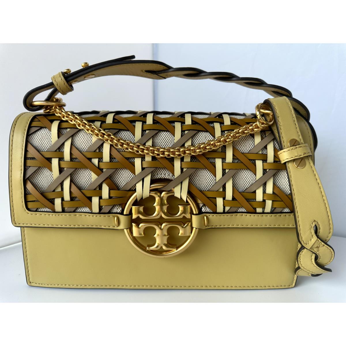 Tory Burch Women`s Miller Basketweave Shoulder Bag Handbag