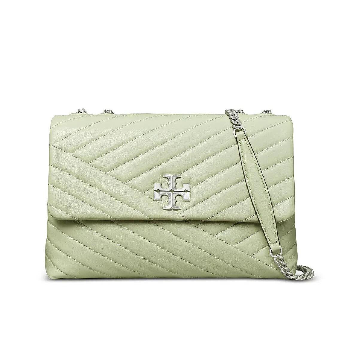 Tory Burch Kira Chevron Leather Shoulder Bag Pine Frost Green