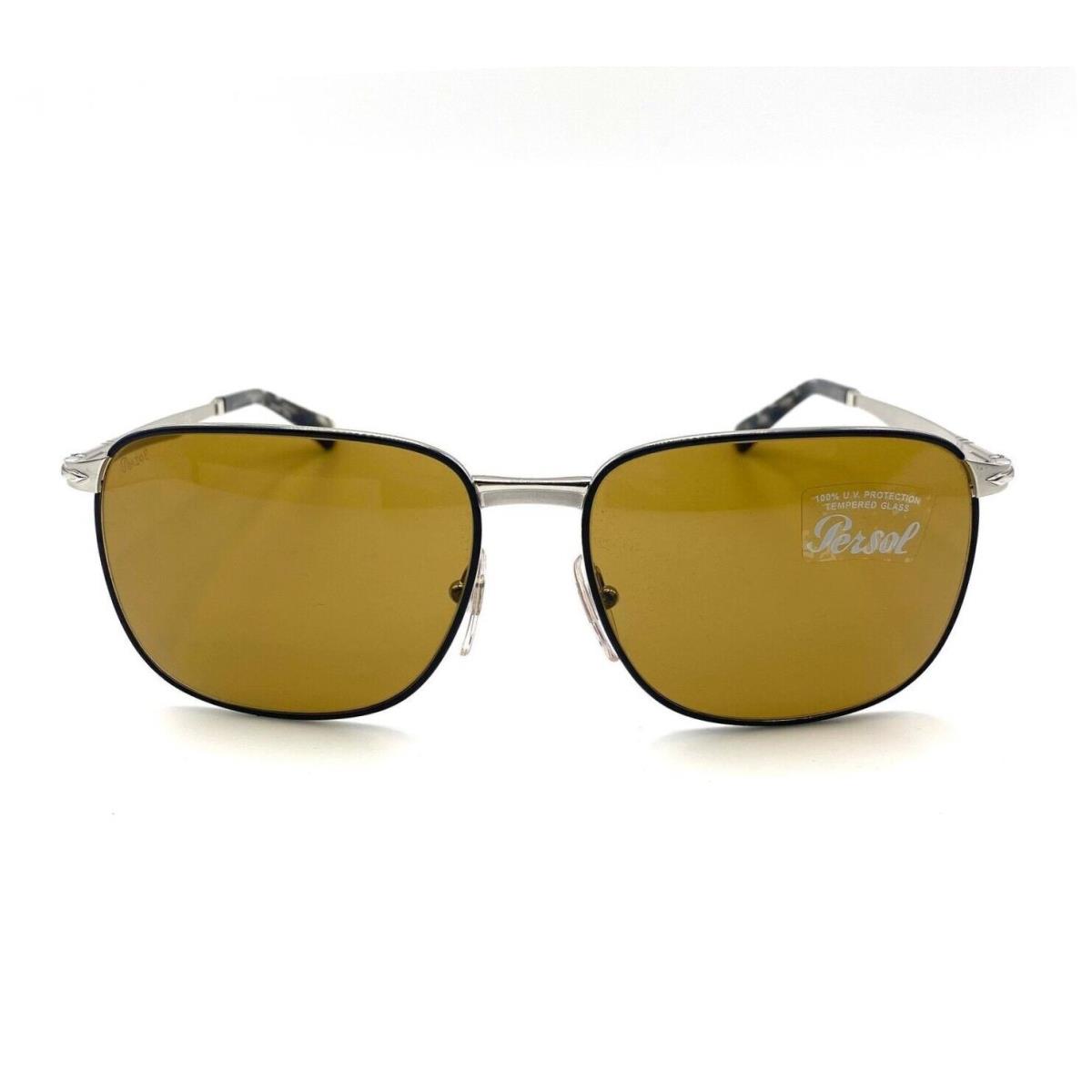 Persol Miller PO2463S Sunglasses 1088/53 Silver-black/brown Lens 59mm