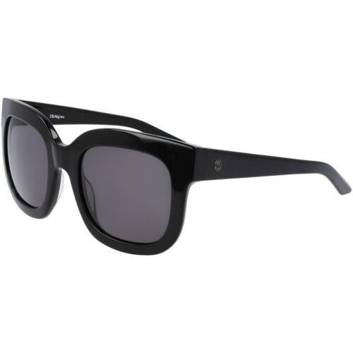 Dragon Unisex Sunglasses Black Square Shaped Plastic Frame Dragon DR Flo LL 1 - Frame: Black, Lens: