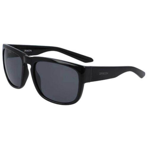 Dragon Unisex Sunglasses Full Rim Black Square Plastic Frame Dragon DR Rune 1 - Frame: Black, Lens: