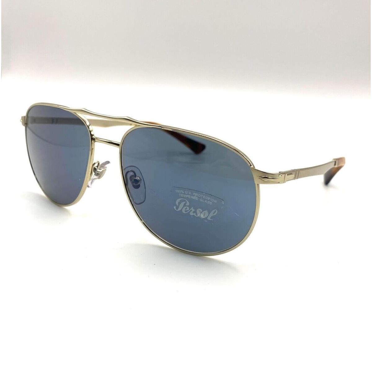 Persol PO2455S Sunglass 1076/56 Gold/light Blue Lens 60mm