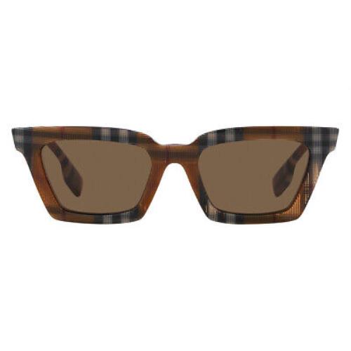 Burberry Briar BE4392U Sunglasses Check Brown Dark Brown 52